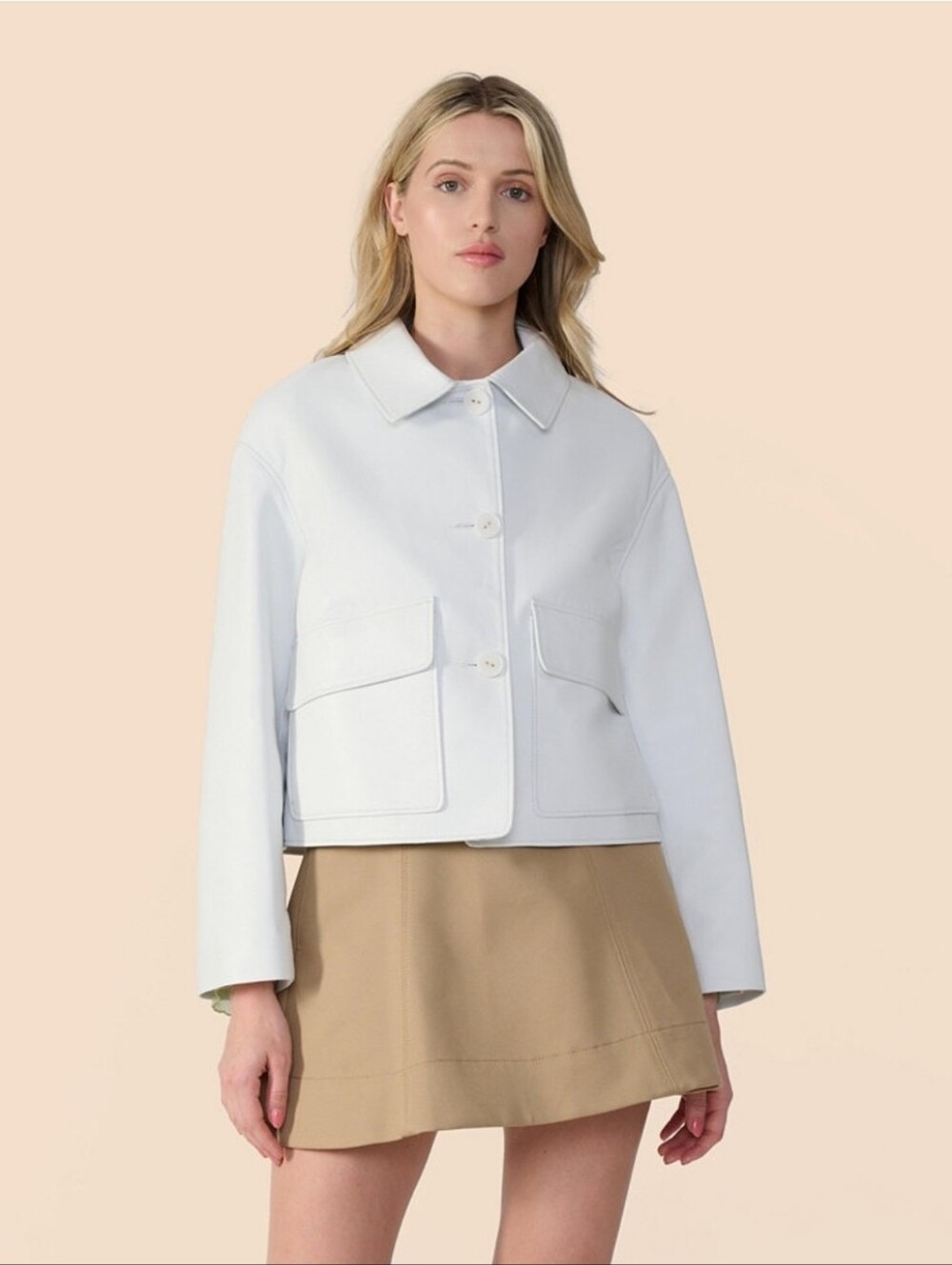 NWT Furniq UK Cropped Leather Jaccket